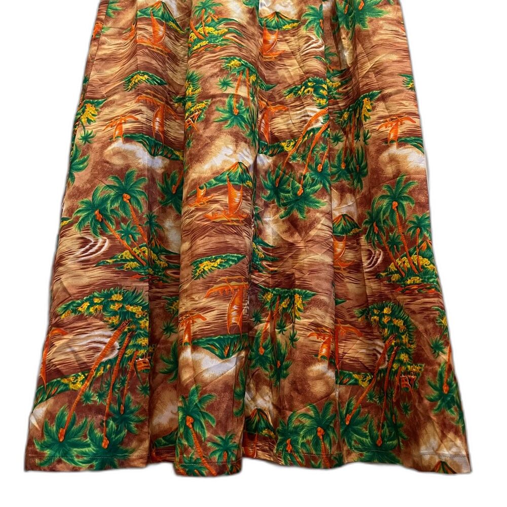 Royal Hawaiian Vintage Womens Aloha Landscape 1970s Maxi Dress EUC - Picture 4 of 12